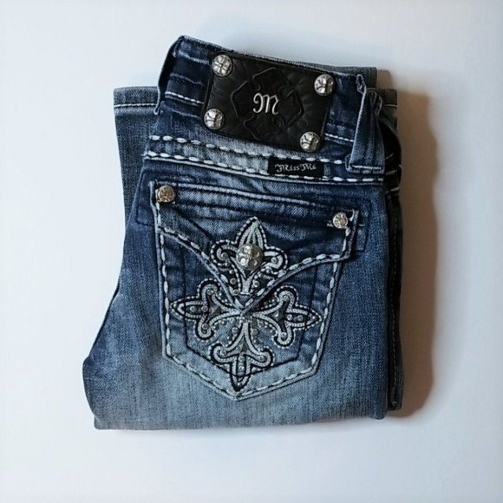 Miss Me Signature Rhinestone Boot Cut Jeans 22